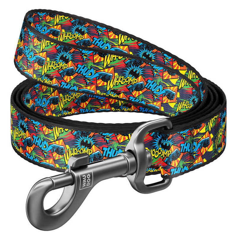 0110-2003 Waudog Nylon Dog Leash "batman Bright" Design, W 10 Mm, L 122 Cm