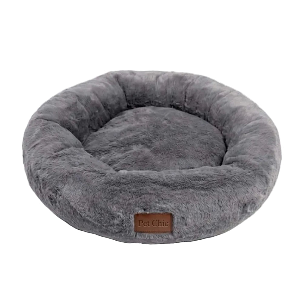Petchic Tuti Pelüş Simit Yatak Antrasit 60 Cm