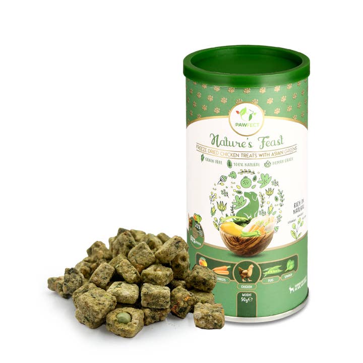 Pawfect Nature's Feast Freeze Dried Köpek Ödülü Asian Greens 50 G