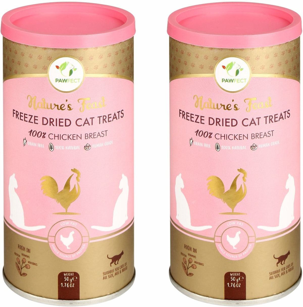 Pawfect Nature's Feast Freeze Dried Kedi Ödülü Chicken Breast 50 Gm