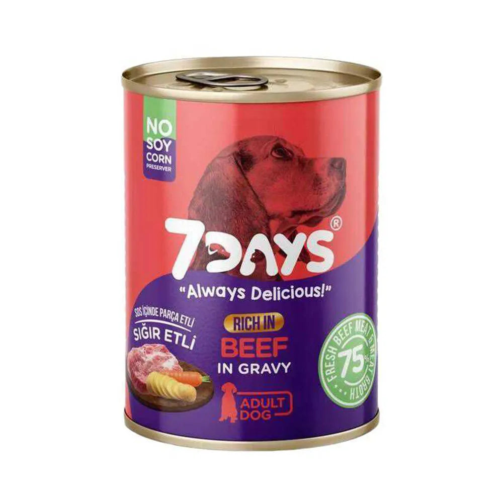 7 Days Taze Sığır Etli Yetişkin Köpek Maması 415 Gram