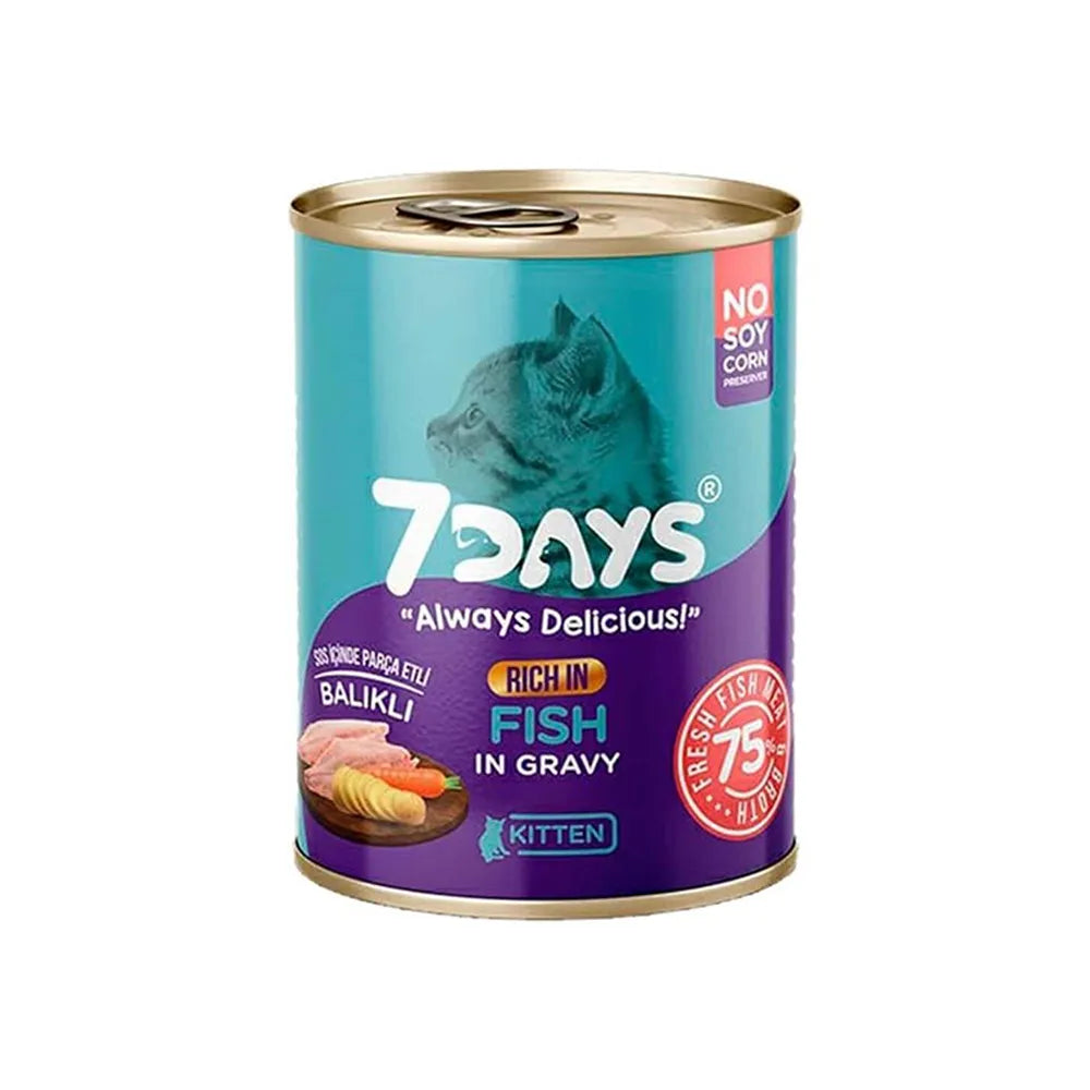 7days Yavru Kedi Konservesi Balıklı 415 Gr