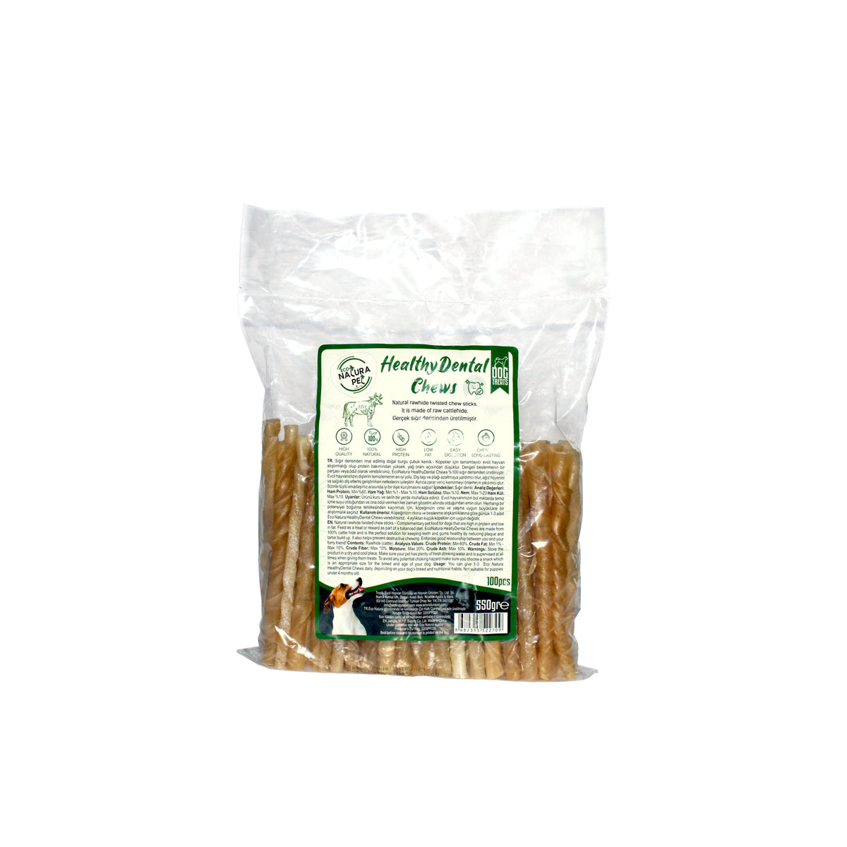Natura Chewell Healty Dental Natural Burgu Kemik 13cm 100'lü