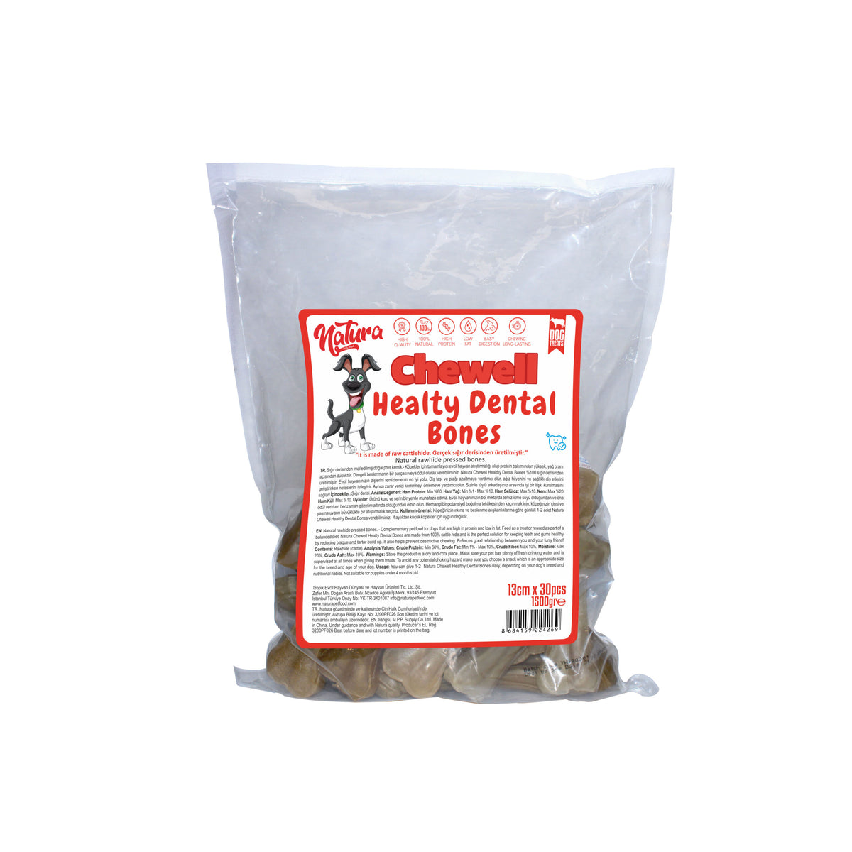 Natura Chewell Healty Dental Pres Kemik 13cm 30'lu