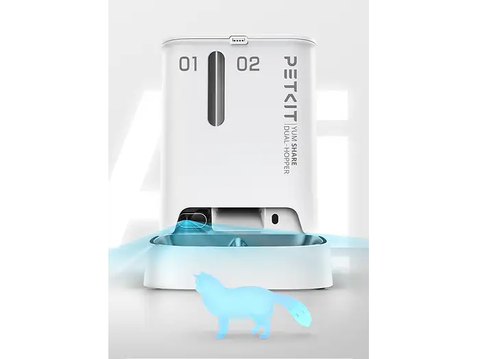 Petkit Yumshare Dualhopper 2 Camera Pet Feeder White