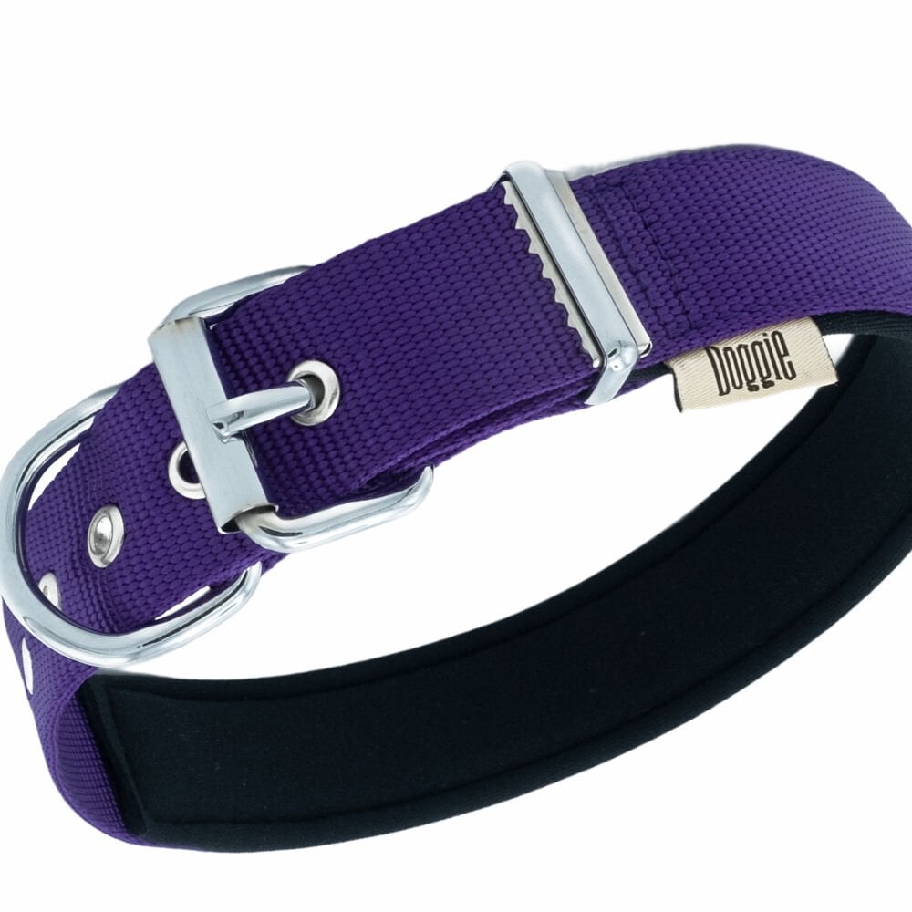 Doggie Dokuma Köpek Tasması 2.5x37- 45cm (mor)