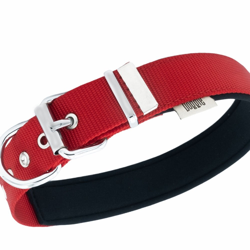 Doggie Kemik Süslü Dokuma Köpek Tasması 2.5x42-50cm (kırmızı)