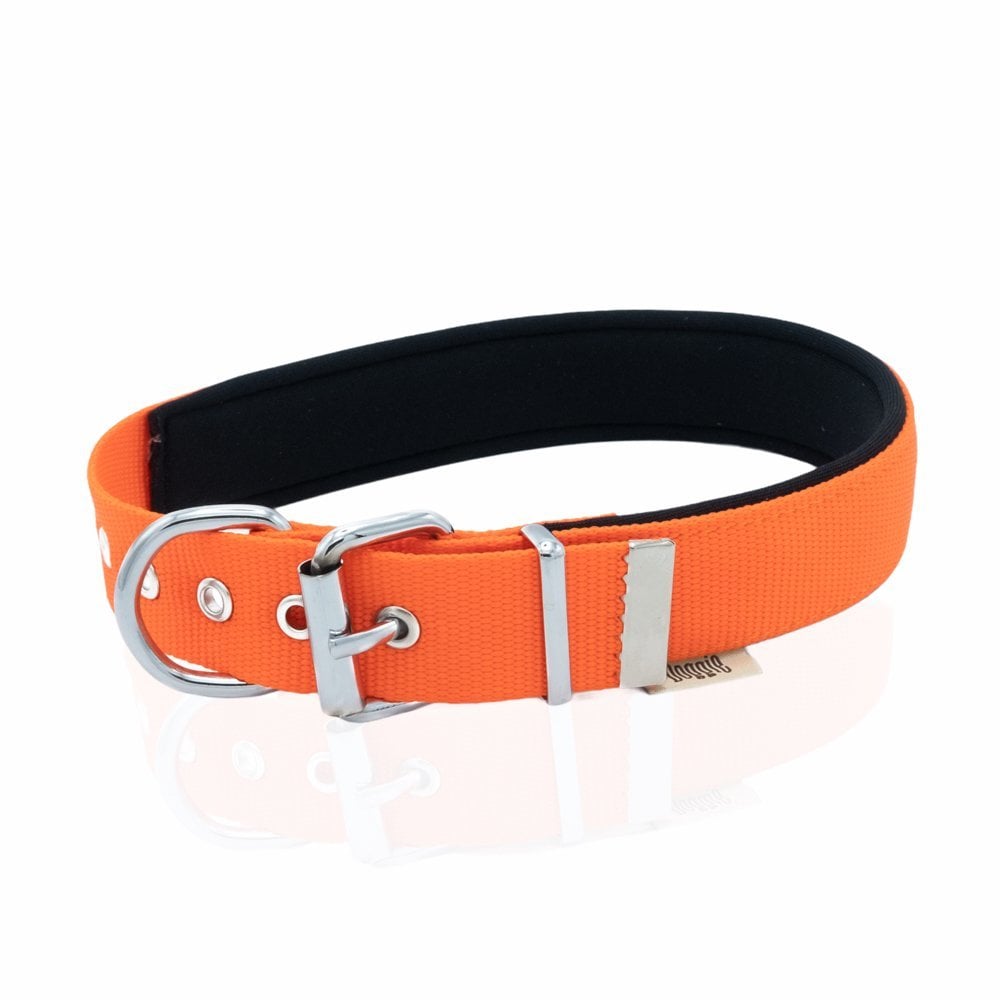 Doggie Kemik Süslü Dokuma Köpek Tasması 3x47-55cm (turuncu)