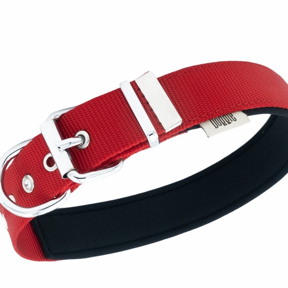 Doggie Kemik Süslü Dokuma Köpek Tasması 3x47-55cm (kırmızı)