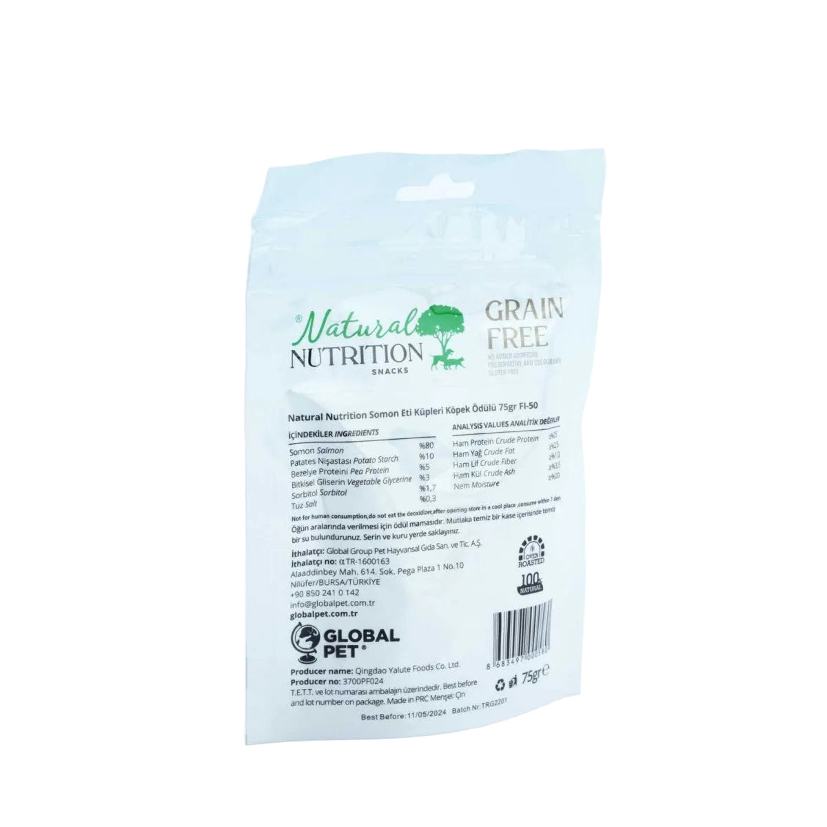 Natural Nutrition Somon Eti Küpleri Köpek Ödülü 75 Gr