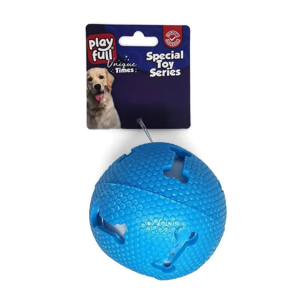 Playfull Işıklı Kemik Desenli Plastik Top Köpek Oyuncağı 7,5 Cm