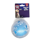 Playfull Öten Pati Desenli Şeffaf Plastik Top Köpek Oyuncağı 7,5 Cm