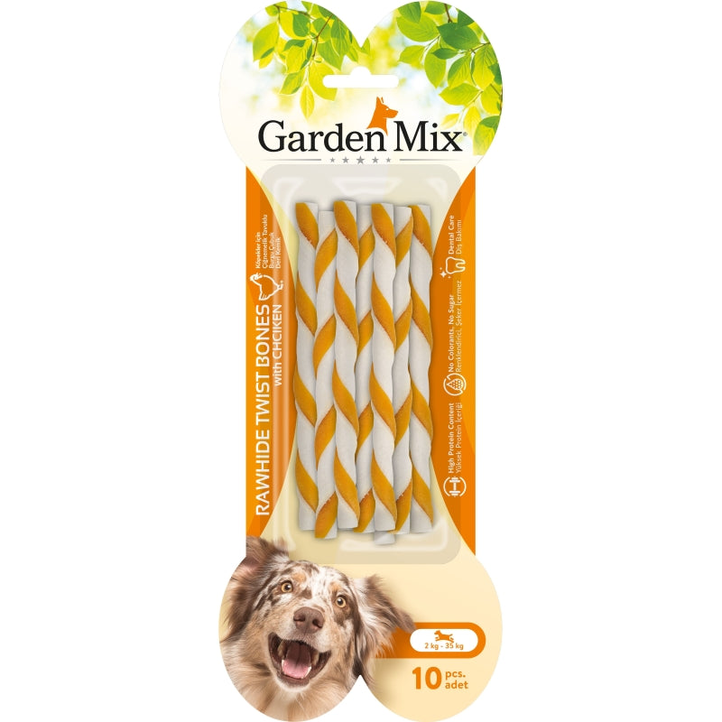 Gardenmix Tavuklu Burgu Çubuk Kemik 10lü 15cm 70gr