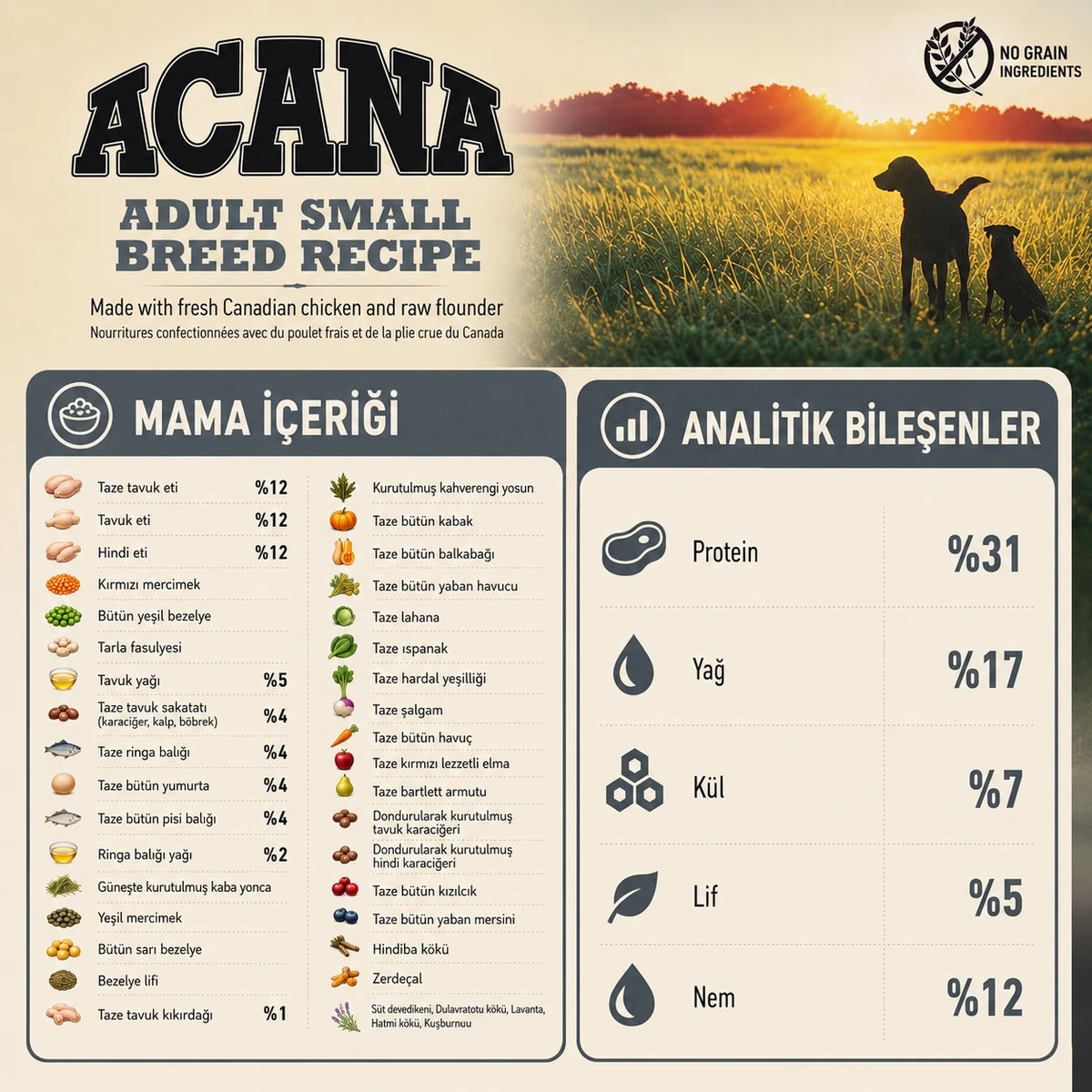 Acana Hrt Adult Small Breed Köpek Maması 2 Kg