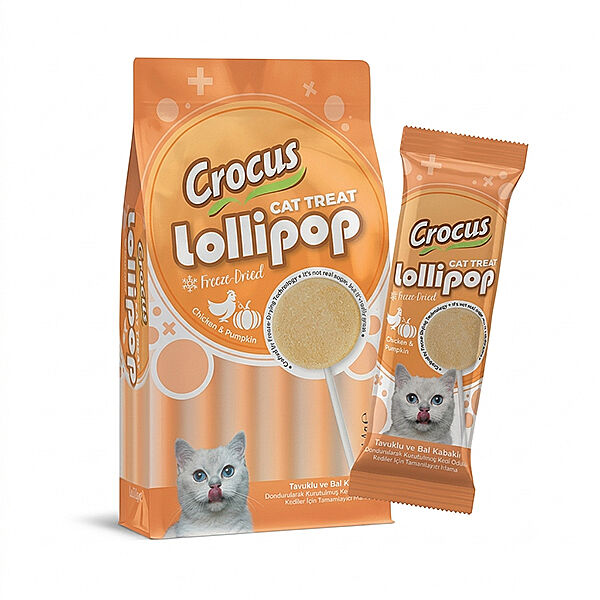 Crocus Tavuklu Ve Bal Kabaklı Kedi Lolipop