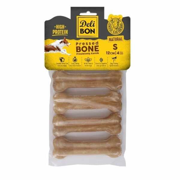 Delibon Köpek Çiğneme Pres Kemik 4 Lü 4x12 Cm Naturel