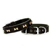 Doggie Kemik Süslü Dokuma Köpek Tasması 2.5x37-45cm (siyah)