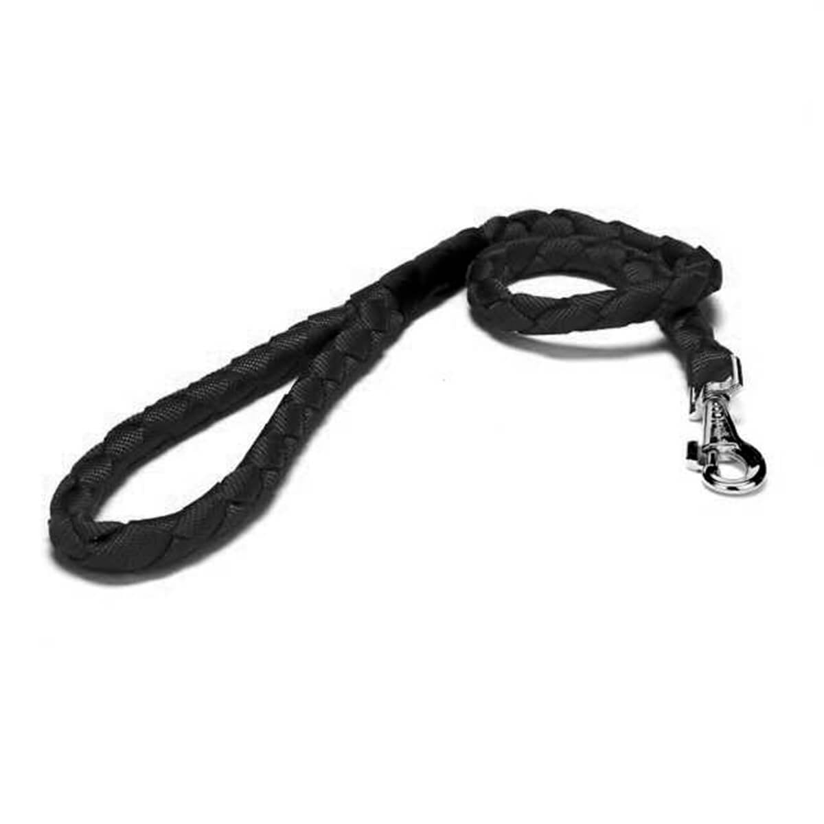 Doggie Dokumadan El Yapımı Örgülü Köpek Gezdirme Kayışı M-2,5x120cm - Black