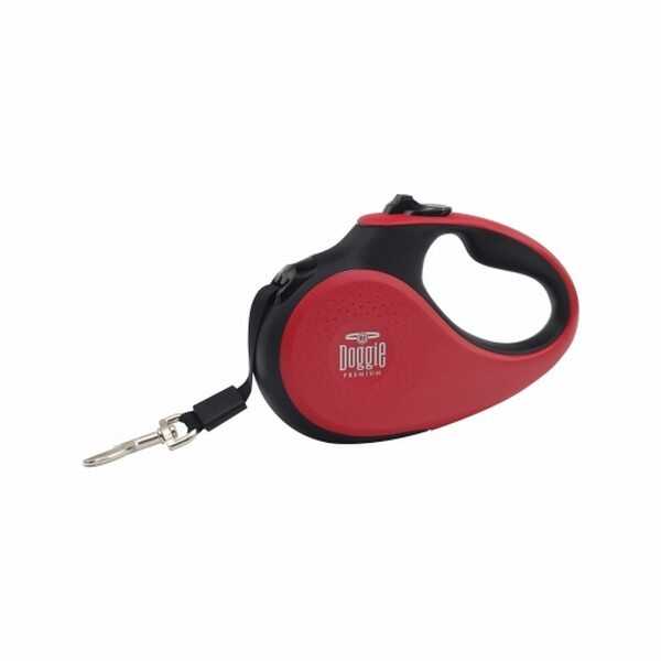 Doggie Soft Otomatik Makaralı Köpek Tasması S 15kg 5m (kırmızı)