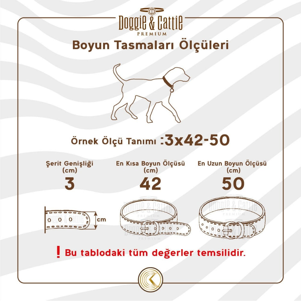 Doggie Kemik Süslü Dokuma Köpek Tasması 3x42-50cm (haki)