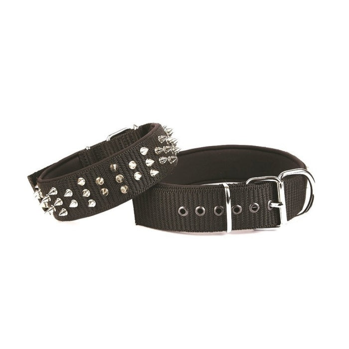 Doggie comfort Dokuma Bol Çivili Boyun Tasması Siyah 5x50-60cm