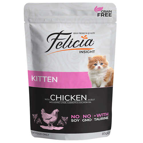 Felicia Pouch  Tahılsız 85 Gr Yavru Tavuklu Yaş Kedi Maması
