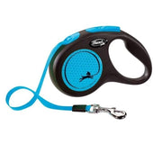 Flexi Neon Otomatik Şerit Tasma Small Mavi 5 Mt