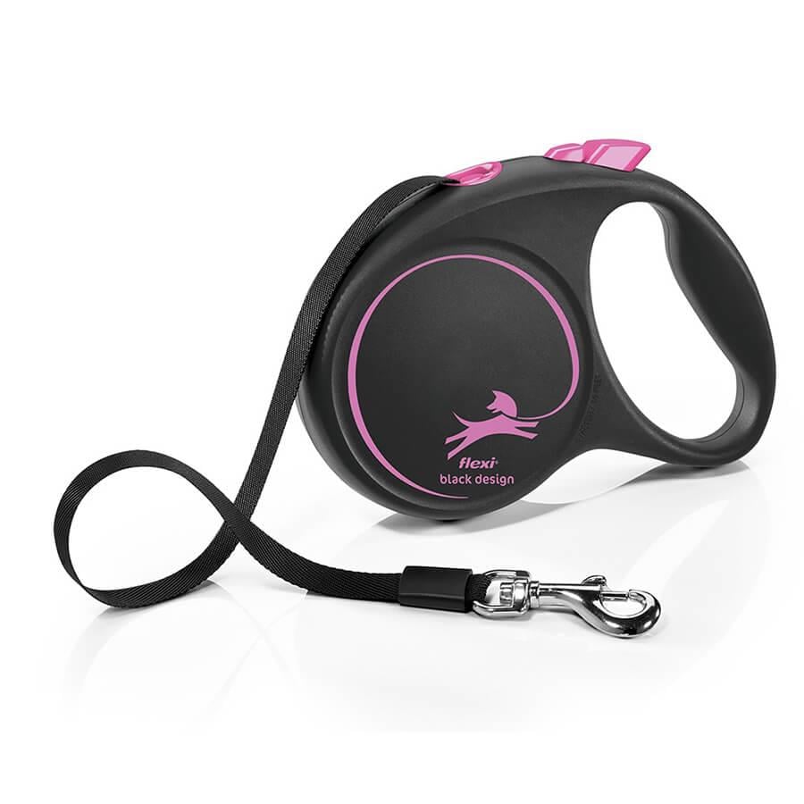 Flexi Black Design L Beden Pembe 5mt Şerit Tasma
