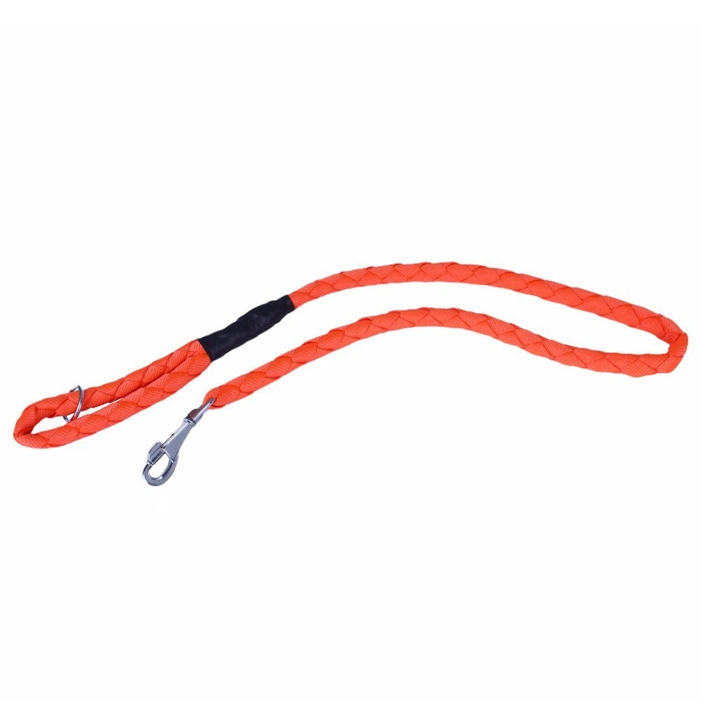 Doggie Dokumadan El Yapımı Örgülü Köpek Gezdirme Kayışı M-2x140cm - Orange