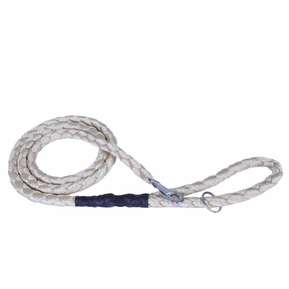 Doggie Dokumadan El Yapımı Örgülü Köpek Gezdirme Kayışı M-2x140cm - Haki