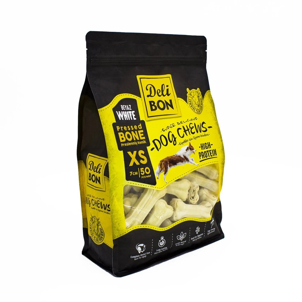 Delibon Köpek Çiğneme Pres Kemik 7cm Xs 50 Li Beyaz