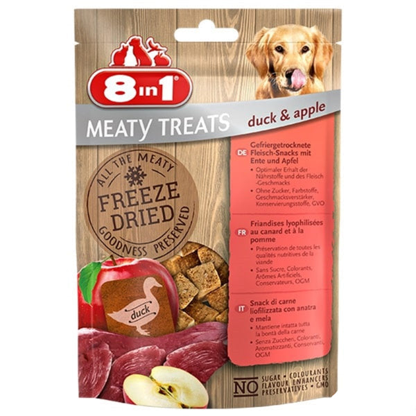 8 İn 1 Freeze Drie Ördekli & Elmalı  Köpek Ödülü 50 Gr