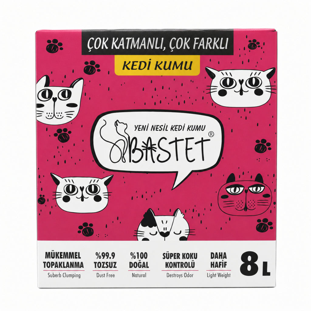 Bastet Topaklanan Premium Doğal Kedi Kumu 8 Lt
