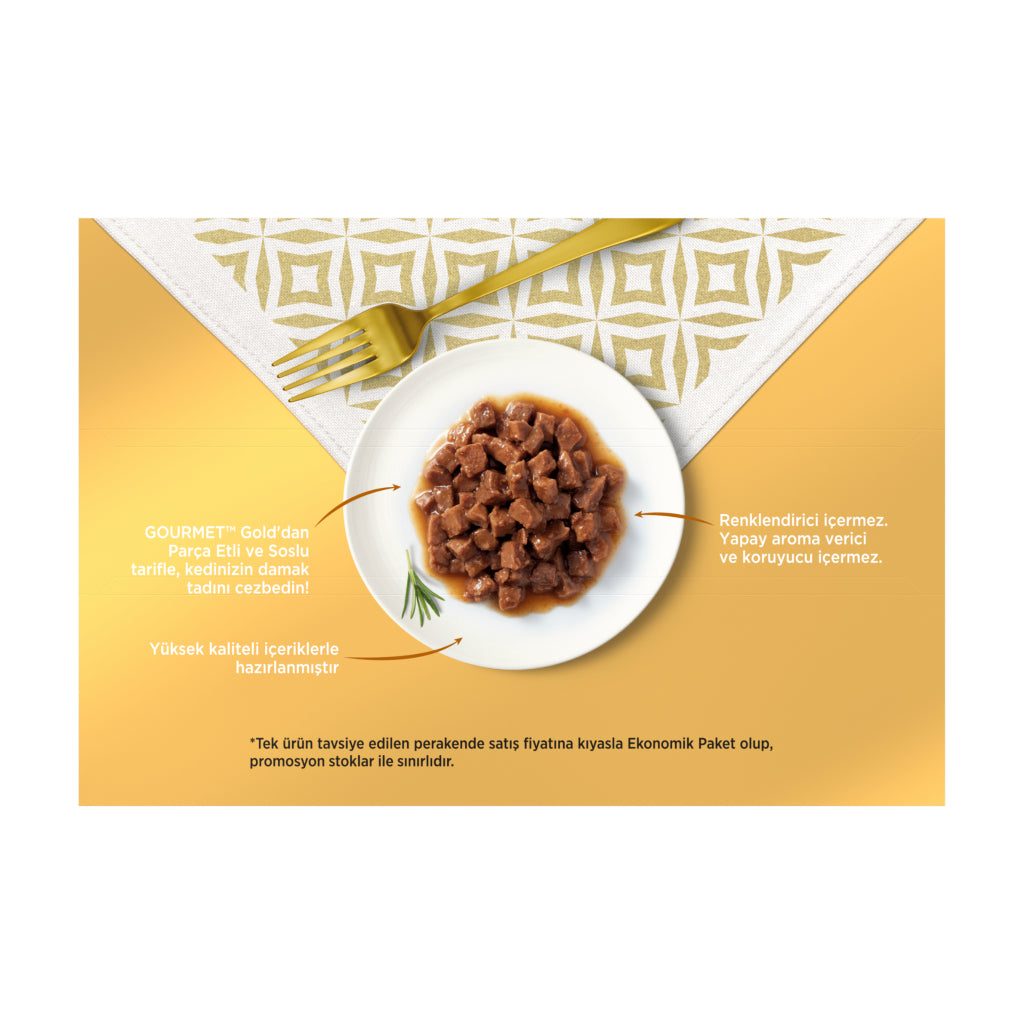 Gourmet Gold Parça Sığır Etli (9+3) 85g