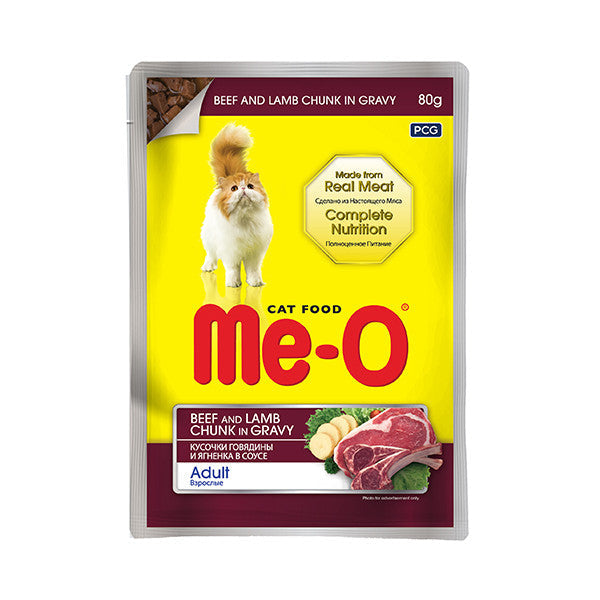 Me-o Sos İçinde Parça Dana Ve Kuzu Eti Yaş Mama 80 Gr