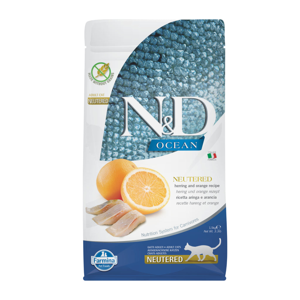 Nd Ocean Tahılsız Ringa Balığı Ve Portakallı Kısır Kedi Maması 1.5 Kg