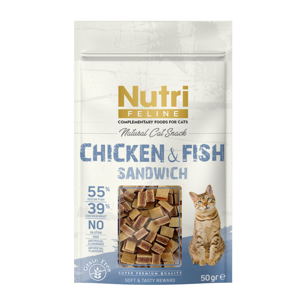 Nutri Feline Chicken&fish Sandwich Kedi Ödülü 50 Gr