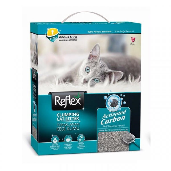 Reflex Aktif Karbonlu Topaklanan Kedi Kumu 10 Lt