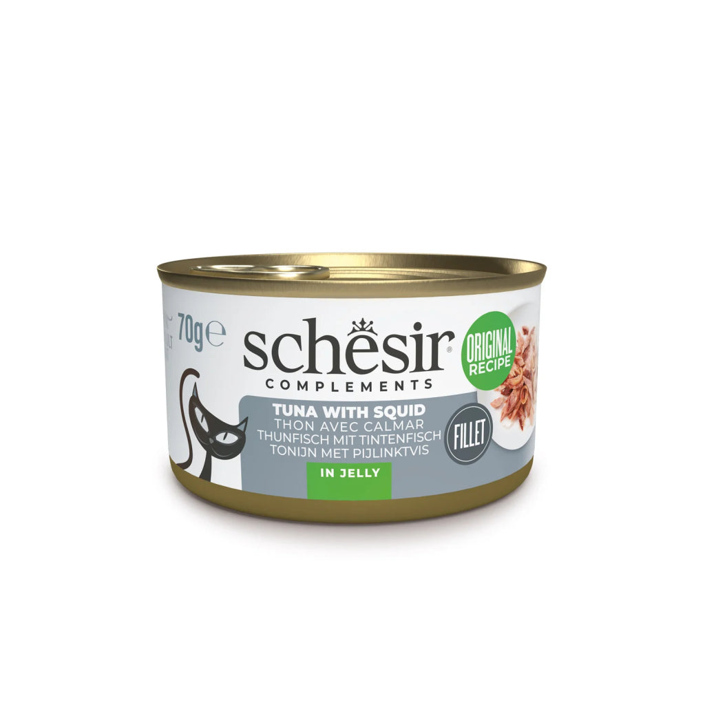 Schesir Jöle İçinde Ton Balıklı Ve Kalamarlı Yetişkin Kedi Konservesi 70gr
