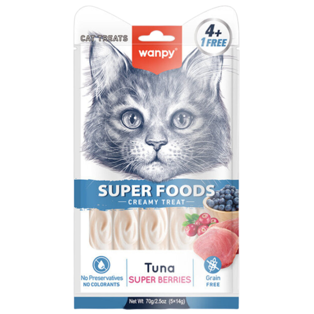 Wanpy Ton Balıklı, Yaban Mersini & Kızılcıklı Krema Kedi Ödülü 5×14 G