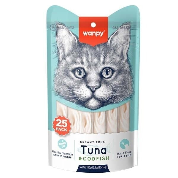 Wanpy Ton Ve Morina Balıklı Krema Kedi Ödülü 25x14gr
