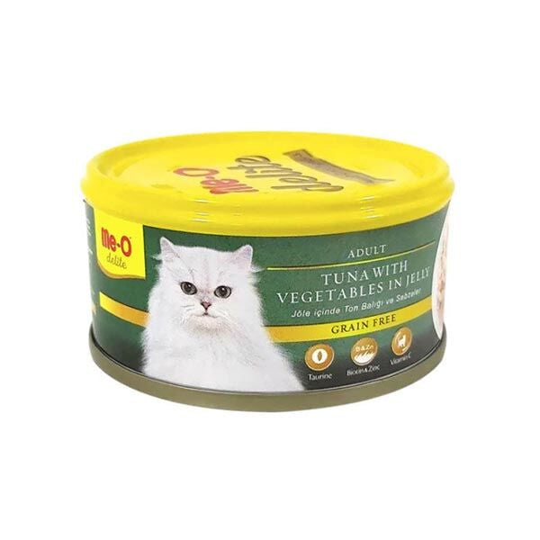 Me-o Delite Jöle İçinde Ton Balıklı Ve Sebzeli Tahılsız Yetişkin Kedi Konservesi 80gr