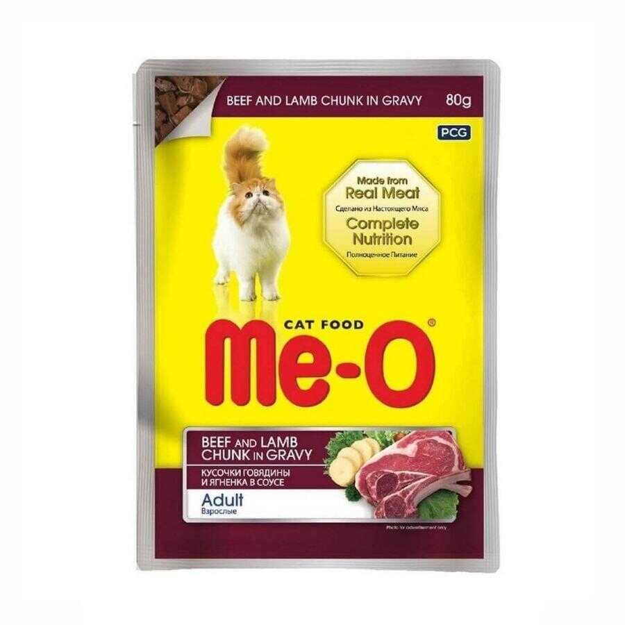 Me-o Sos İçinde Parça Dana Ve Kuzu Eti Yaş Mama 80 Gr