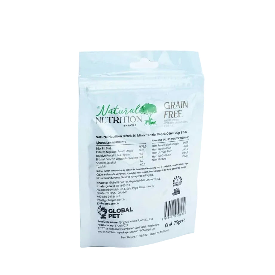 Natural Nutrition Biftek Eti Minik Taneler Köpek Ödülü 75 Gr