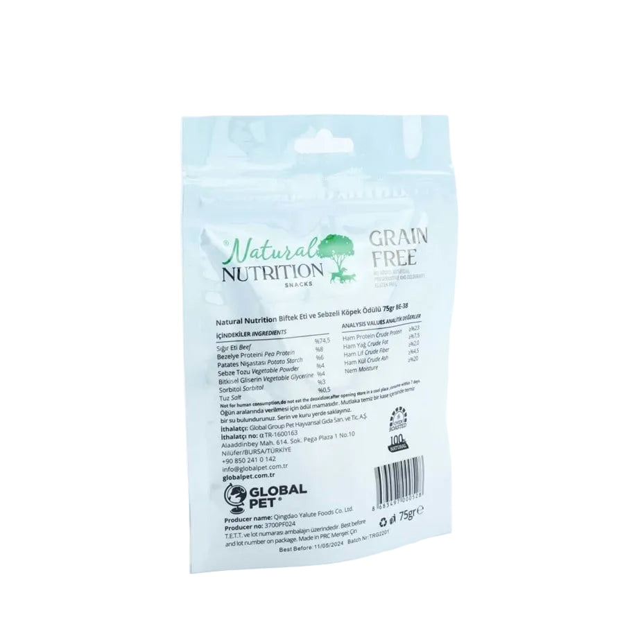 Natural Nutrition Biftek Eti Ve Sebzeli Köpek Ödülü 75 Gr