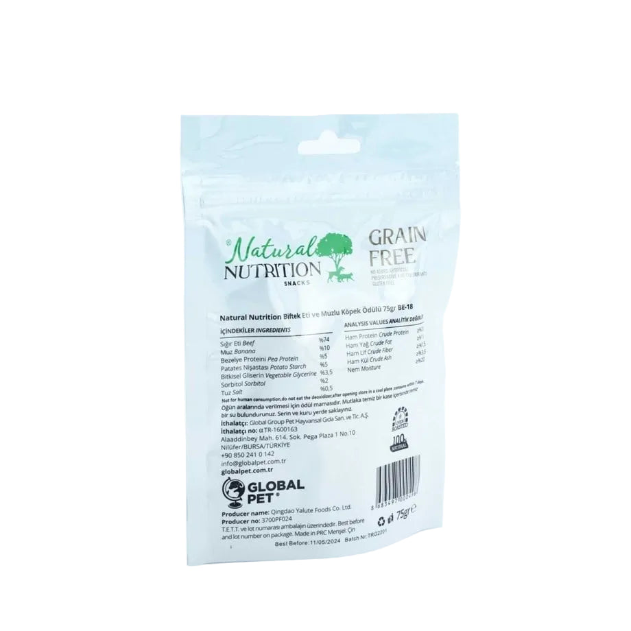 Natural Nutrition Biftek Eti Ve Muzlu Köpek Ödülü 75 Gr