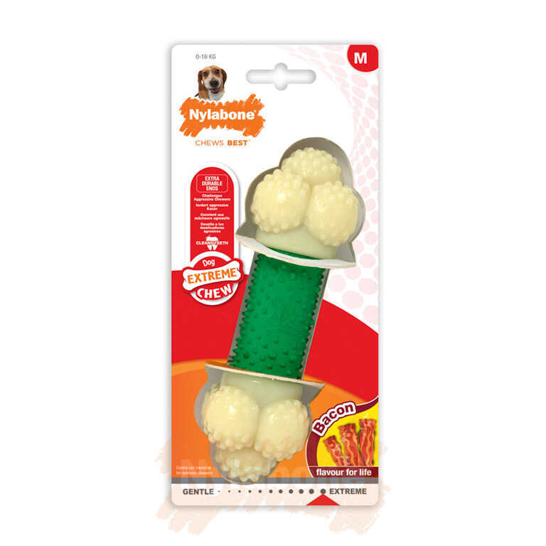 Nylabone Domuz Pastırması Aromalı Çiğneme Kemiği M