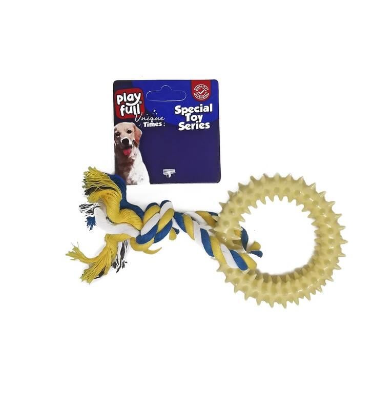 Playfull Plastik Ve İpli Köpek Oyuncağı 18 Cm