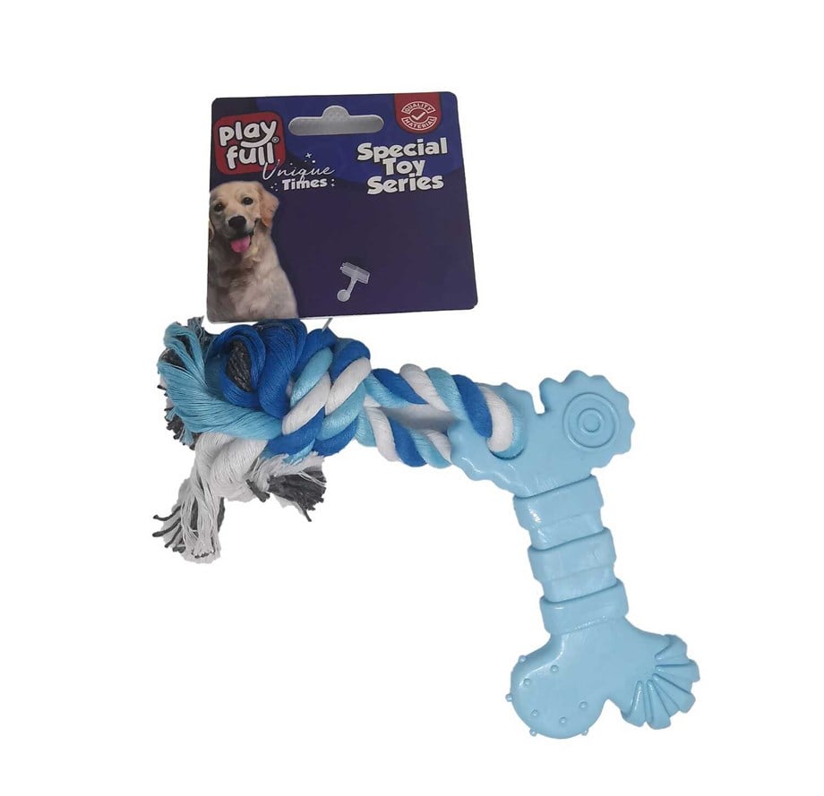 Playfull Kemik Şeklinde İpli Köpek Diş Kaşıma Oyuncağı 18 Cm