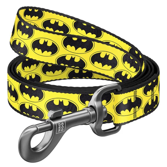 0110-2001 Waudog Nylon Dog Leash "batman Logo" Design, W 10 Mm, L 122 Cm